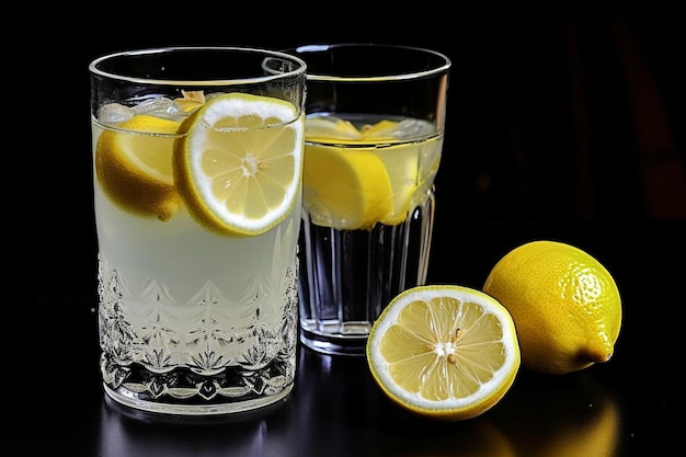 Lemon juice in clear tumbler natural cool lemon juice lemon drink splash