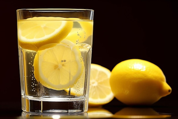 Lemon juice in crystal clear glass natural cool lemon juice lemon drink splash