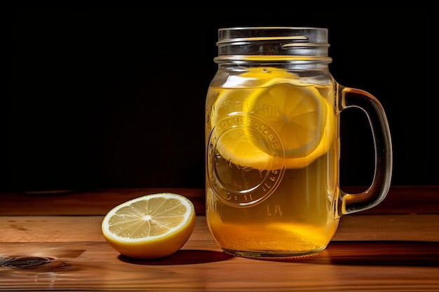 Lemon juice in a mason jar natural cool lemon juice lemon drink splash