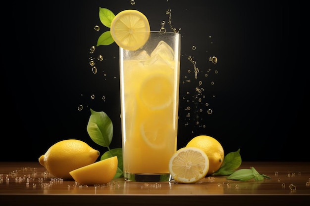 Lemon juice in modern tumbler natural cool lemon juice lemon drink splash