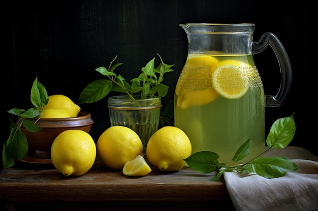 Lemon juice in rustic glass natural cool lemon juice lemon drink splash