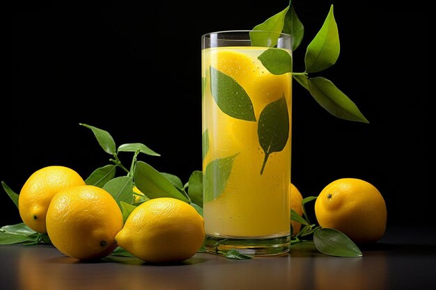 Lemon juice in tall glass natural cool lemon juice lemon drink splash