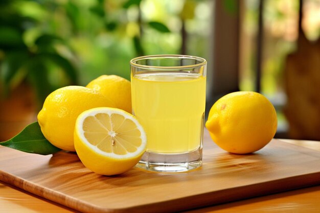 Lemon juice with lemon slice natural cool lemon juice lemon drink splash