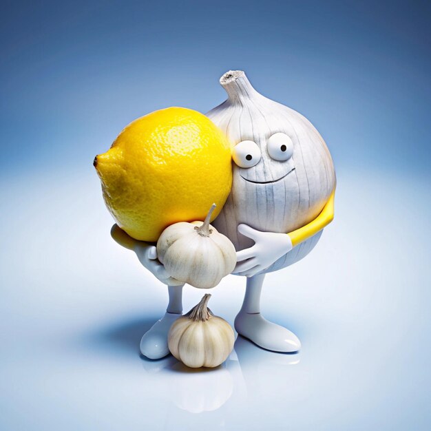 Photo a lemon and an onion are made by a chef