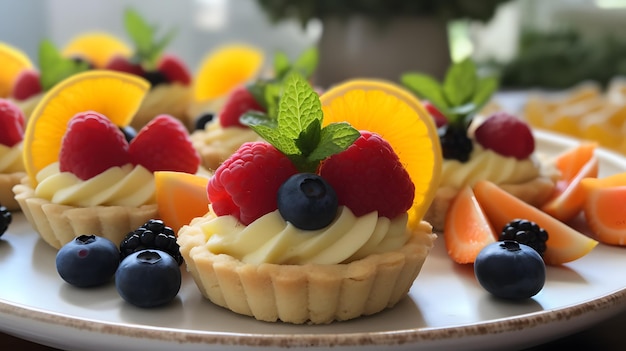 Lemon orange clementine curd custard cream tartlets