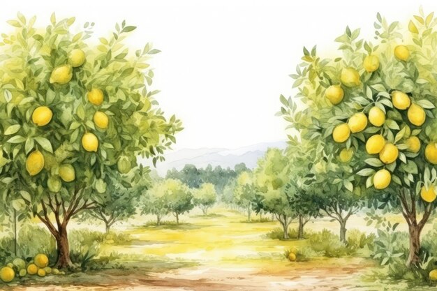 Photo lemon orchard lemon outdoors painting