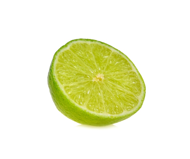 Lemon piece on white background