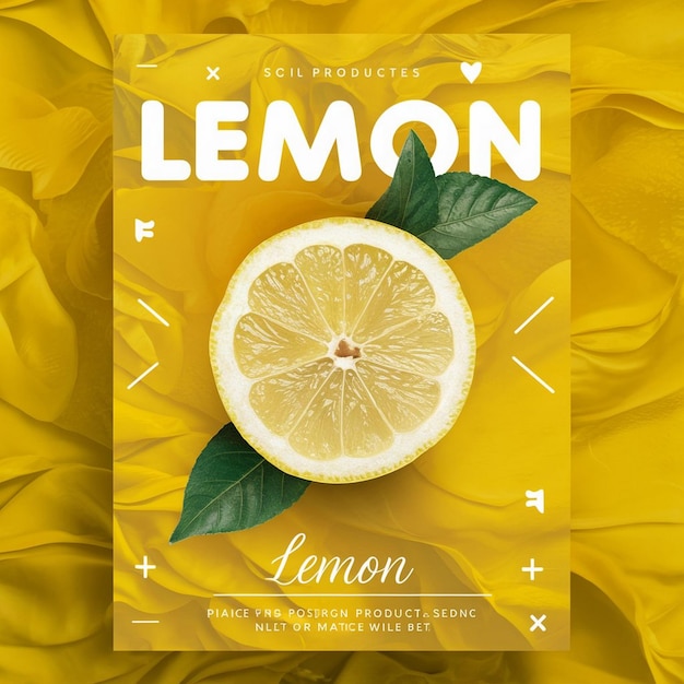 Photo lemon post social media design mockup generative ai