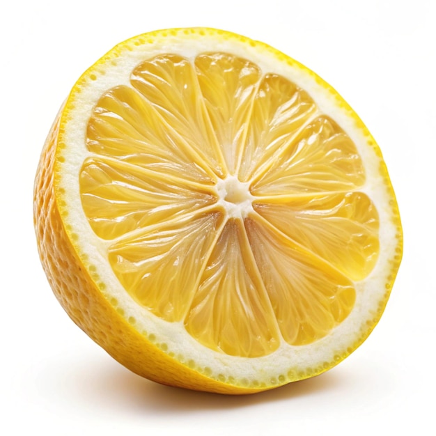 Photo lemon slice clipping path isolated on white background full depth of field