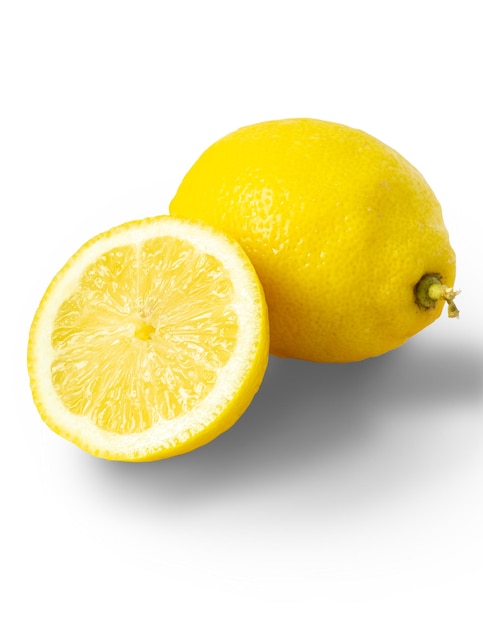 Lemon slices isolated on white background Clipping path