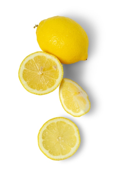 Lemon slices isolated on white background Clipping path