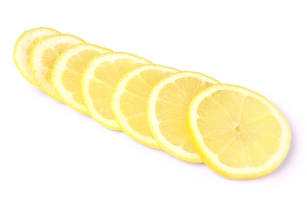 Lemon slices isolated on white