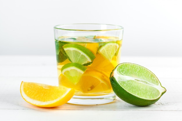 Lemon tea with mint