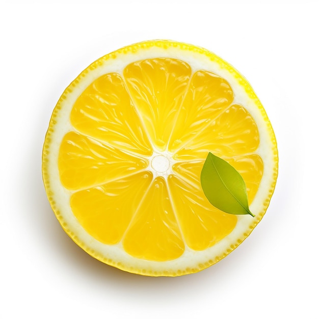 Lemon Top View Isolated on Clear White Background