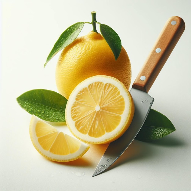 Lemon white background