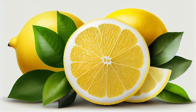 Lemon on white background