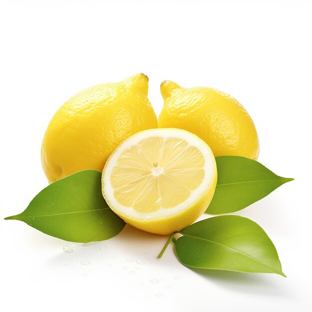 Photo a lemon with a white background