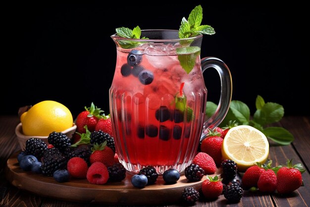 Lemonade with Fresh Berries Lemonade image photography