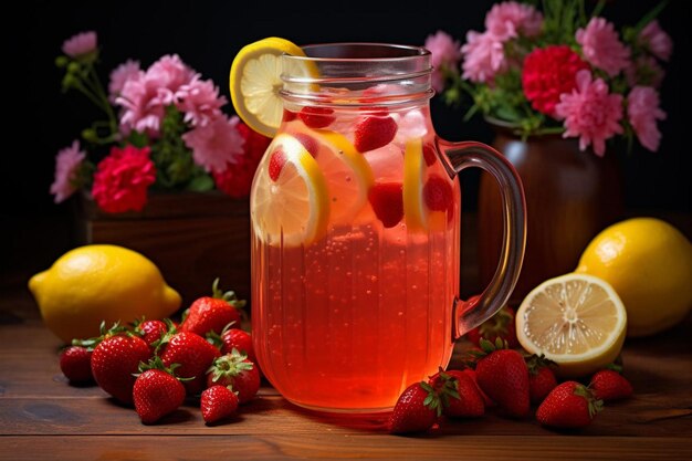 Lemonade with Strawberries Lemonade image photography