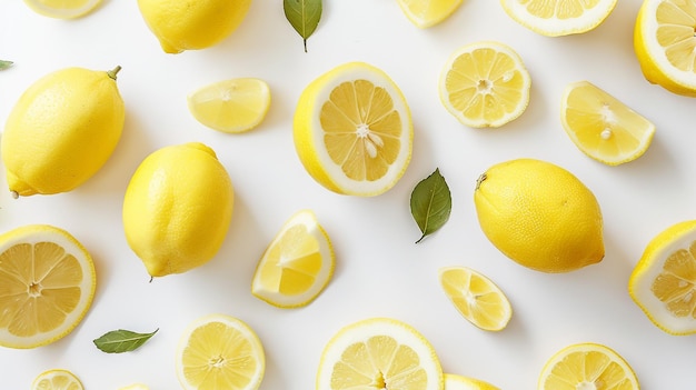 lemons are displayed on a white background