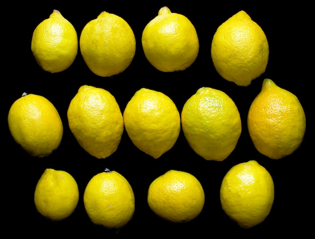 Photo lemons isolated on black