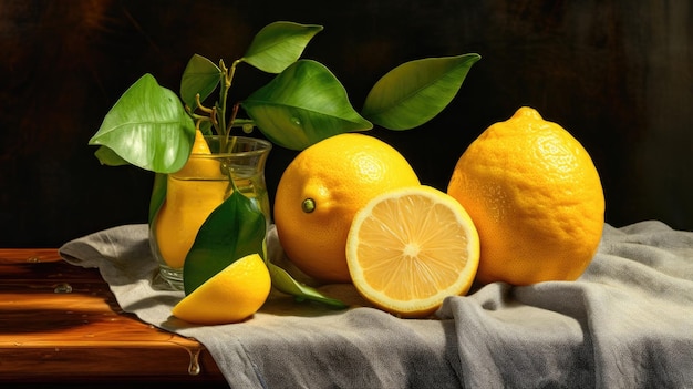 lemons and lemons on a table