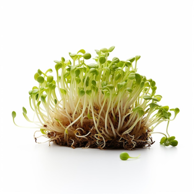 Photo lentils sprouted on white background high resolution