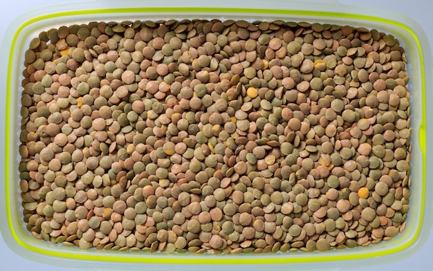 Lentils top view Healthy eating