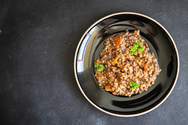 lentils with vegetables cuisine fresh healthy meal food snack diet on the table copy space food