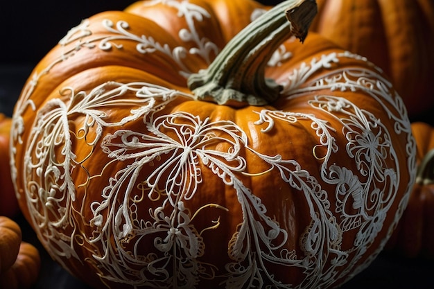 Photo leonardo kino xl pumpkin with intricate lace patterns