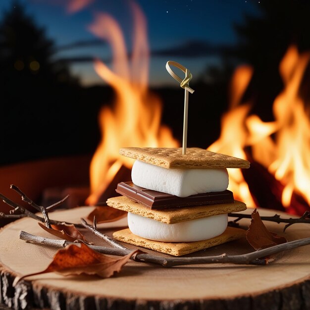 Photo leonardo phoenix a warm and cozy smores illustration