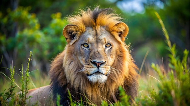 Photo leone lion panthera leo kruger national park in sud africa