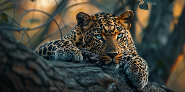 leopard on blurred background wildlife Generative AI