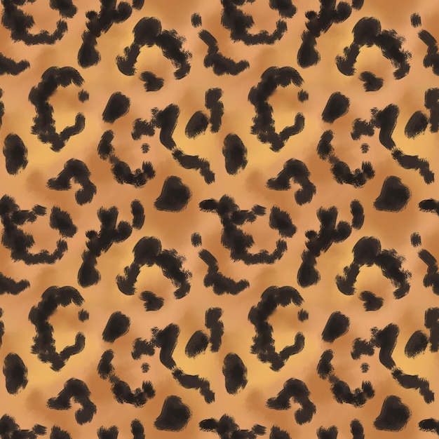 Leopard cheetah jaguar skin print Animal fur seamless pattern Black spots on brown repeat print