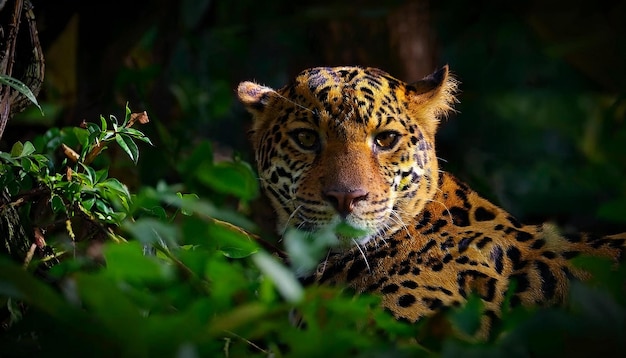 a leopard is laying in the grass and looking at the camera