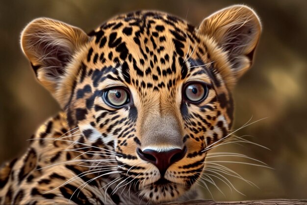 A leopard is looking at the camera.