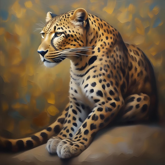 A leopard in oil painting style