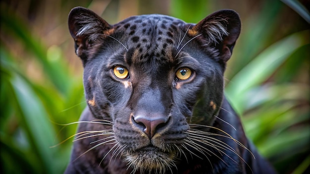 The leopard Panthera pardus portrait Melanistic leopards are also called black panthers