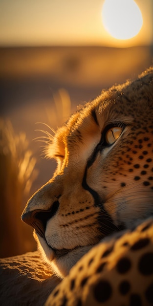 A leopard resting on a fence in the desert