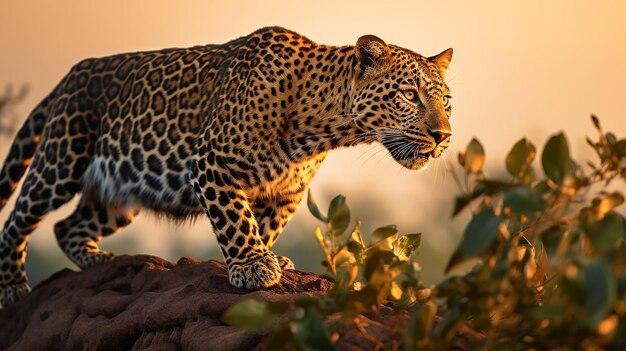 Leopard at Sunset