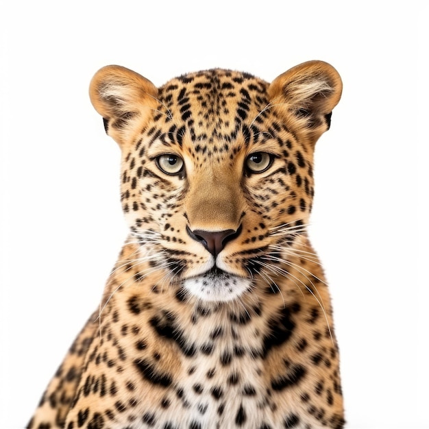 Leopard on a white background