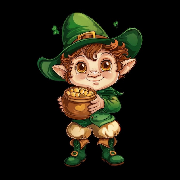 Leprechaun with gold on St Patricks Day