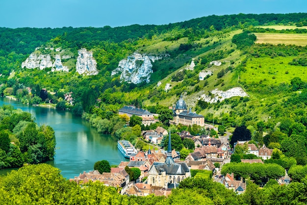 Les Andelys commune on the banks of the Seine in Upper Normandy, France