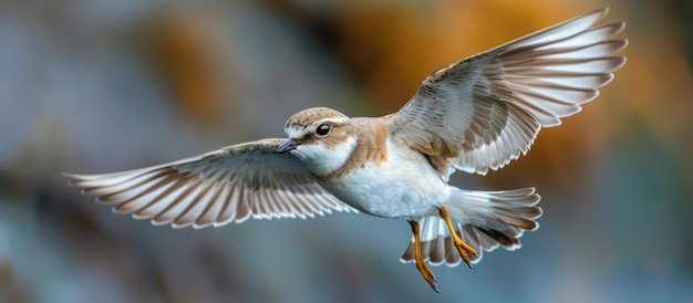 Lesser Sand Plover Bird Spreading Wings