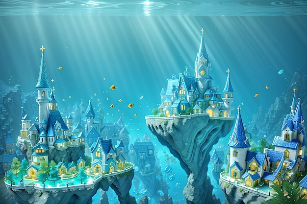 Let your imagination take flight as you explore an underwater village influenced by the works