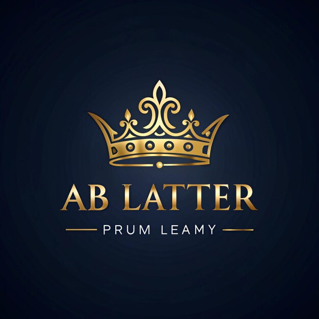 Photo letter ab ornamental golden logo concept design