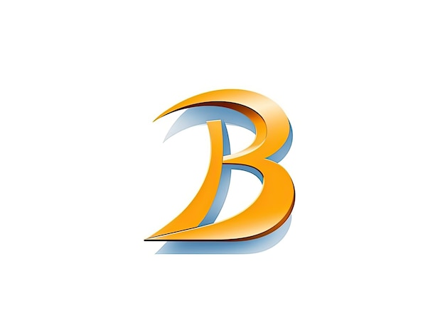 Letter B in logo style badge simple 2d design illustration Generative AI