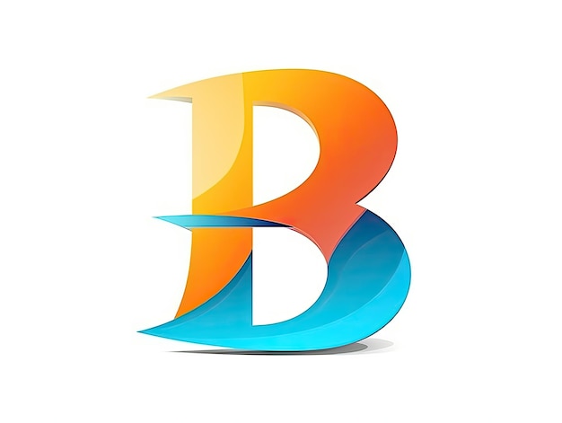 Letter B in logo style badge simple 2d design illustration Generative AI