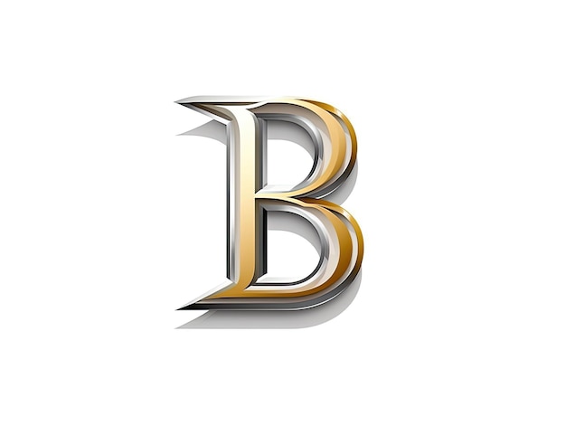 Letter B in logo style badge simple 2d design illustration Generative AI