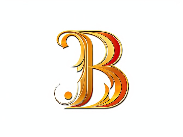 Letter B in logo style badge simple 2d design illustration Generative AI